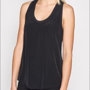 Joie Alicia Racerback Silk Tank Black Medium M